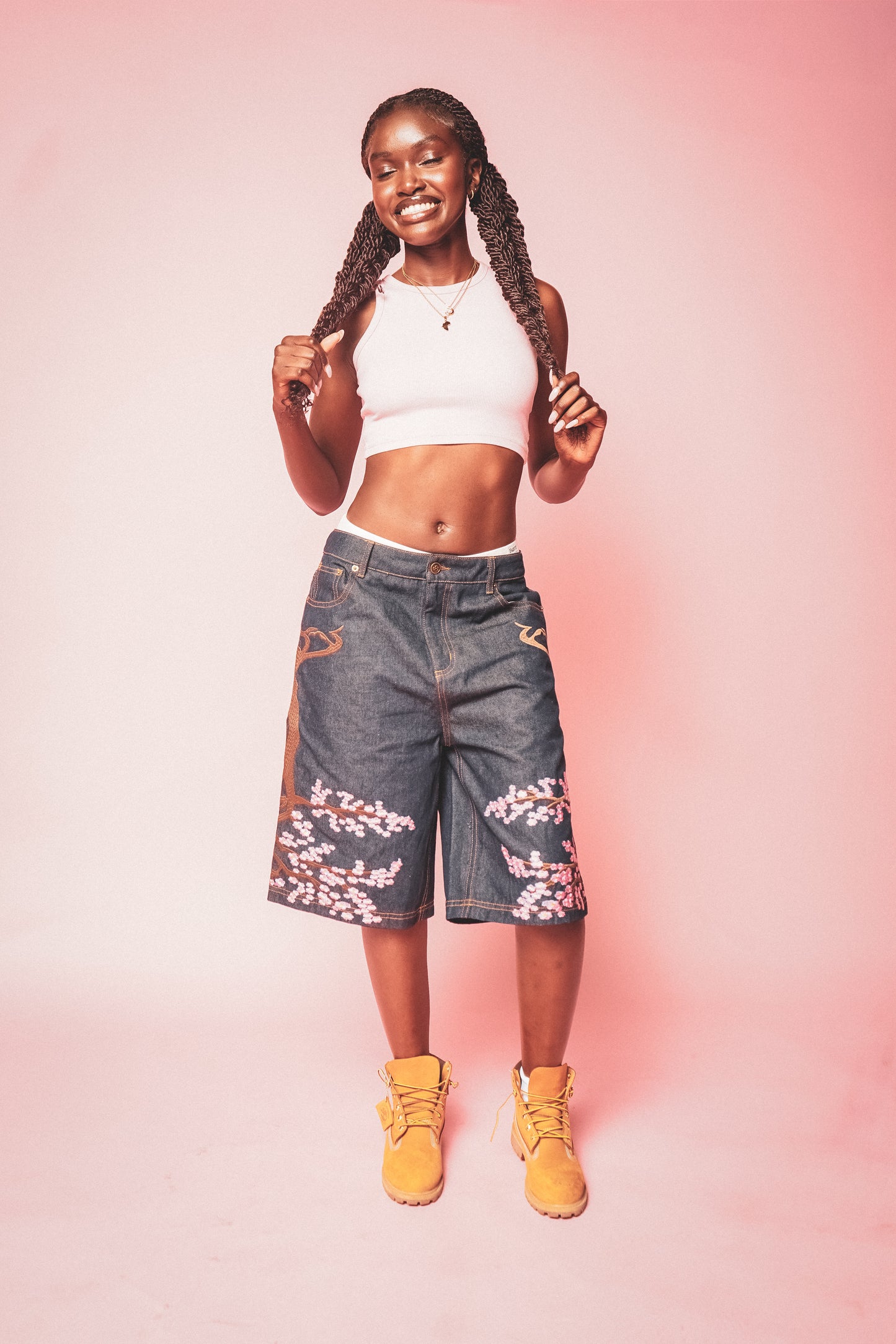SAKURA DENIM JORTS